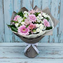 Букет цветов из:  Герберы, Альстромерии и Хризантемы #REPLACE_PRED# Боровихе