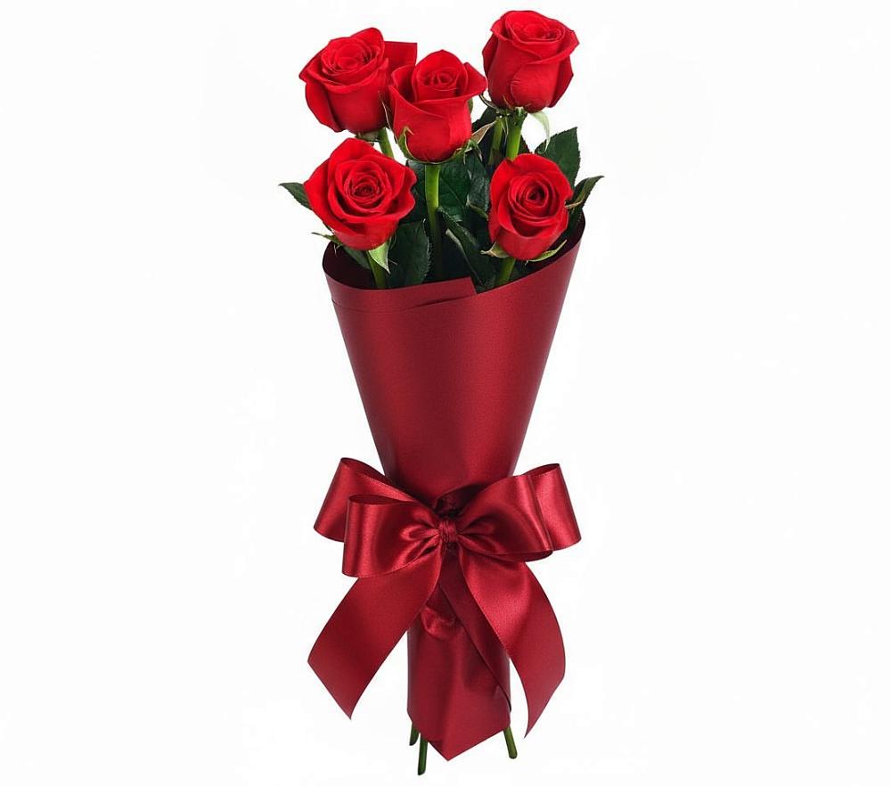 Букет 5 Красных роз Эдлесс Лав в Боровихе