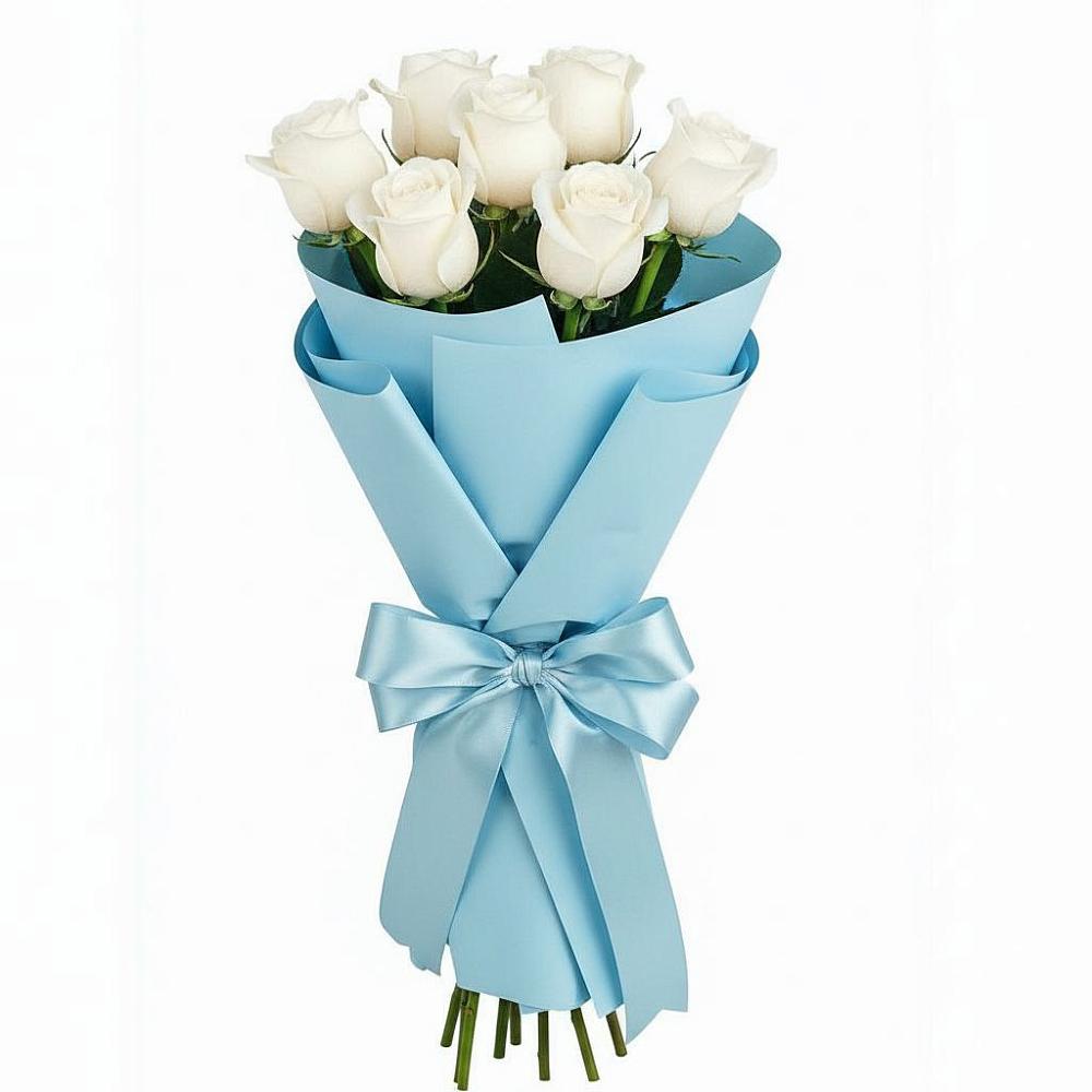 Букет 7 белых роз Проуд в Боровихе