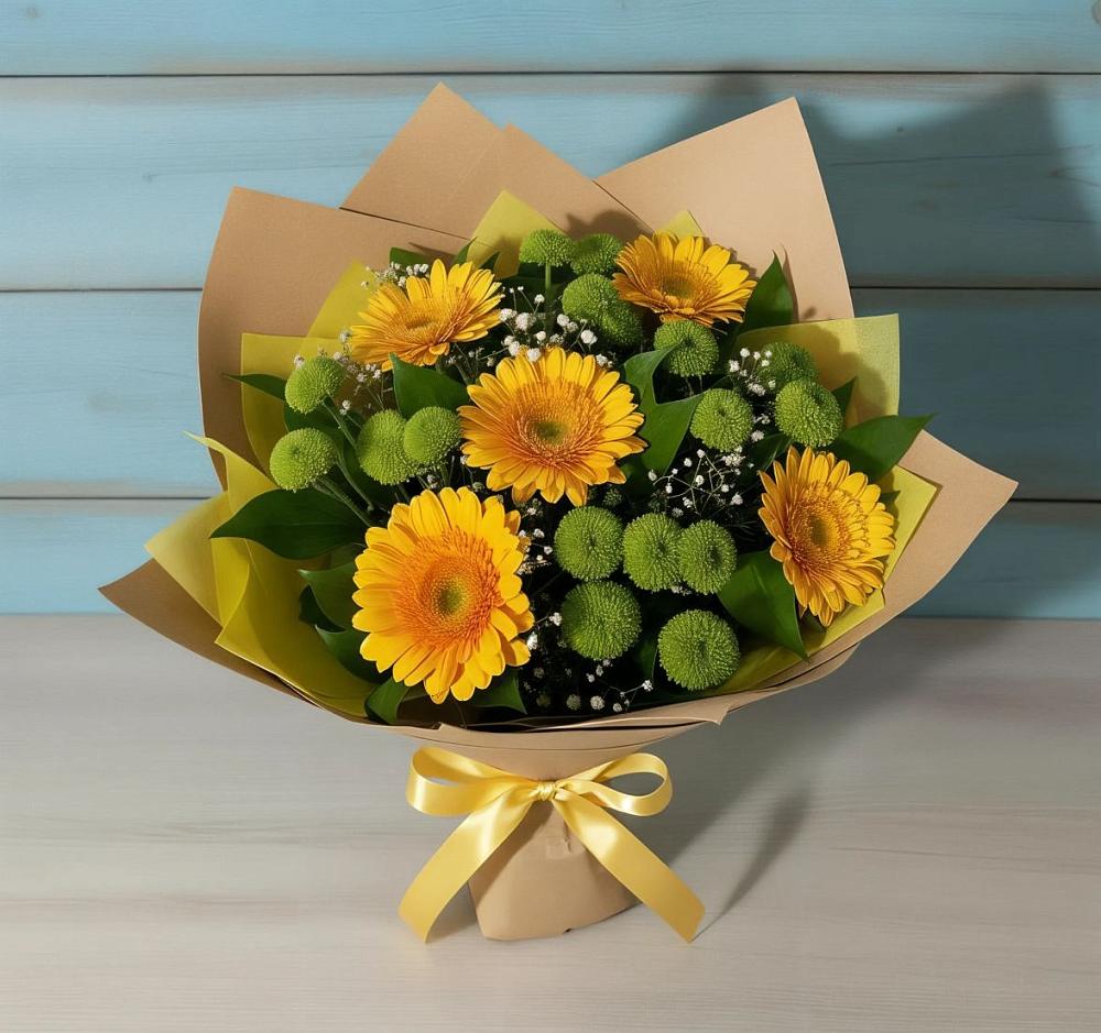 Букет цветов из: Герберы и Хризантемы в Боровихе