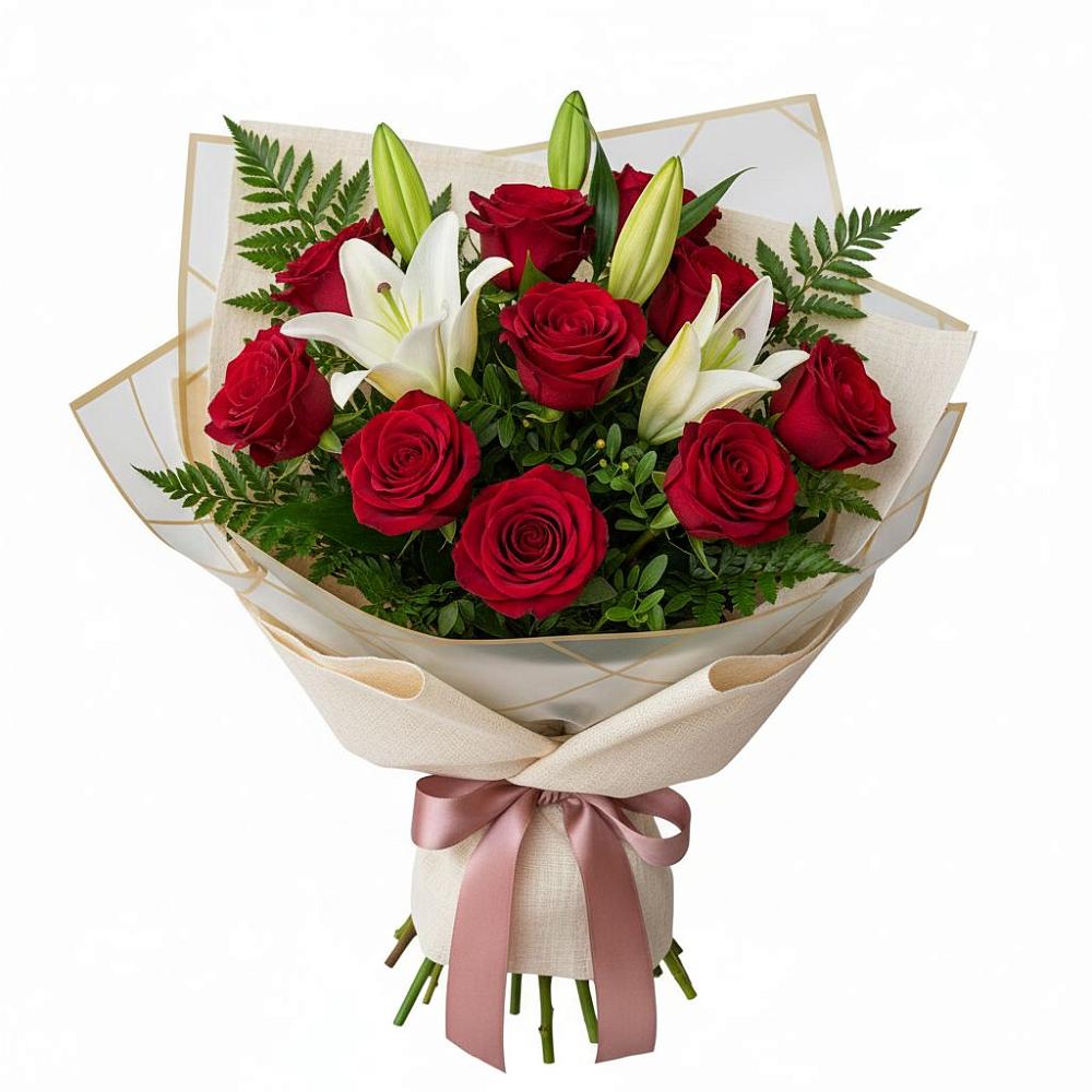 Букет цветов из: Лилии и Розы в Боровихе