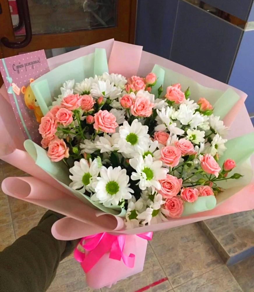 Букет цветов из: Розы и Хризантемы в Боровихе