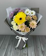Букет цветов из:  Розы, Герберы и Хризантемы в Боровихе
