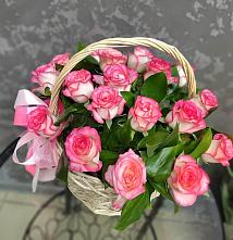 Цветочная композиция из Розы в корзине #REPLACE_PRED# Боровихе