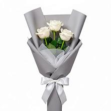 Букет 3 белые розы в Боровихе
