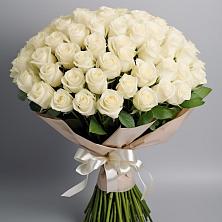 Букет 101 беля роза Белоснежка в Боровихе