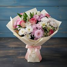 Букет цветов из:  Хризантемы, Альстромерии и Розы #REPLACE_PRED# Боровихе