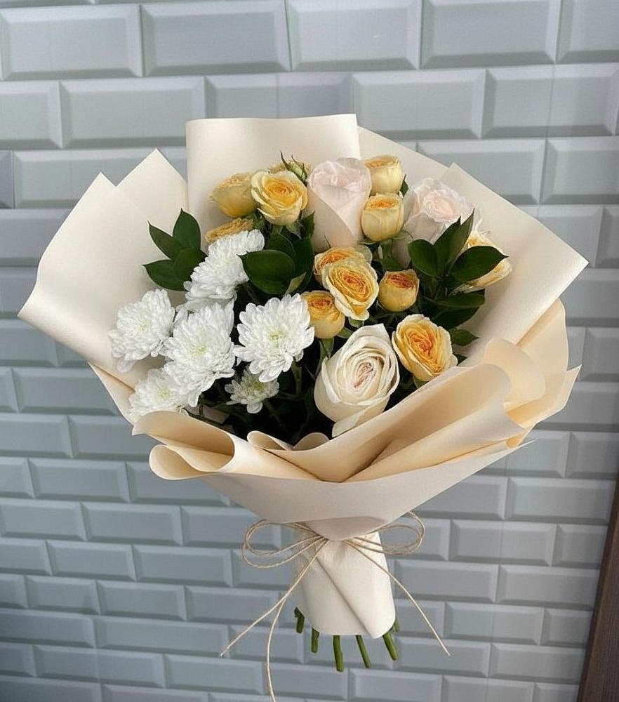 Букет цветов из: Розы и Хризантемы в Боровихе