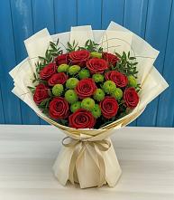 Букет цветов из:  Розы и Хризантемы в Боровихе