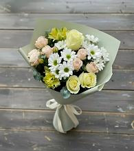 Букет цветов из:  Альстромерии, Розы и Хризантемы в Боровихе