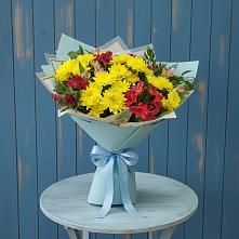 Букет цветов из:  Альстромерии и Хризантемы #REPLACE_PRED# Боровихе