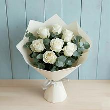 Букет Белые розы в Эвкалипте #REPLACE_PRED# Боровихе