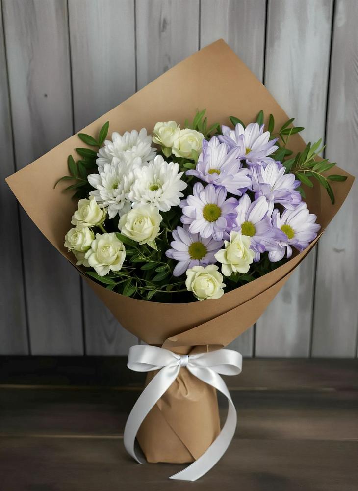 Букет цветов из: Хризантемы и Розы в Боровихе