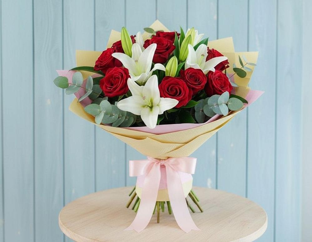 Букет цветов из: Лилии и Розы в Боровихе